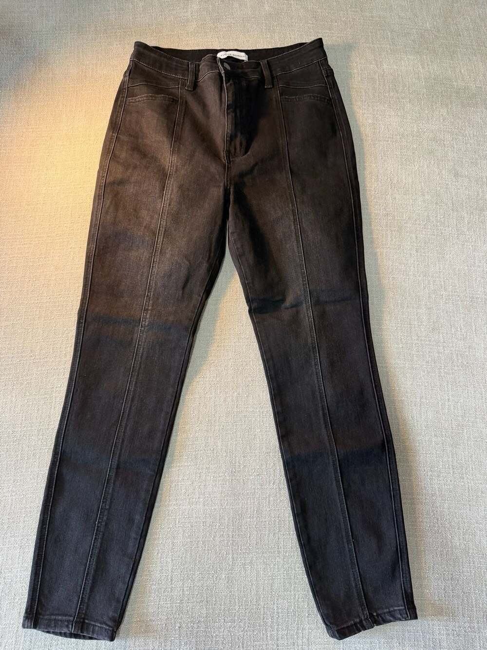 Flying Monkey F4301 High Rise Seam Detail Jeans Black